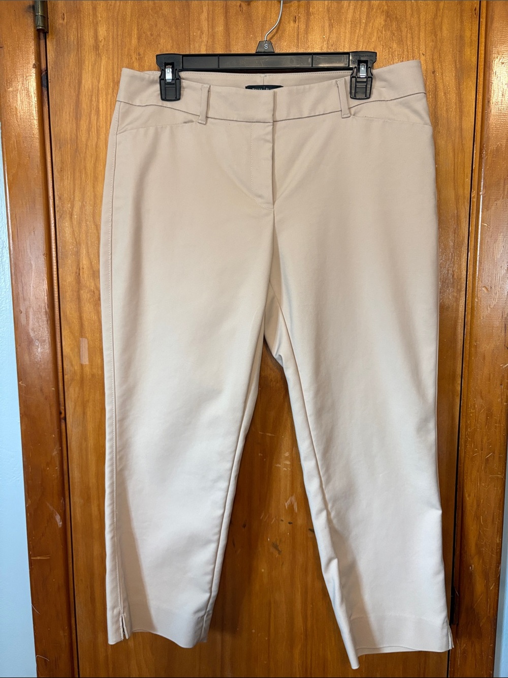 White House Black Market Perfect Form Straight Crop Pants - Beige - Size 10 - Picture 1 of 8